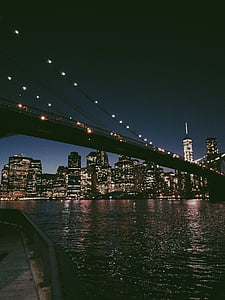 Ню Йорк, град, Ню Йорк, сгради, Skyline, архитектура, светлини