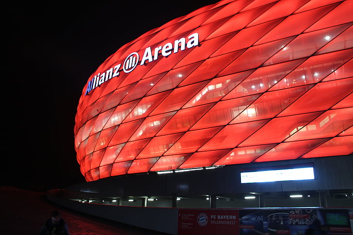 Arena, stadions, sarkana, Allianz