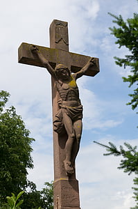 кръст, пясъчник от vosges, Голгота, Исус Христос, скулптура, Христос, Паметник