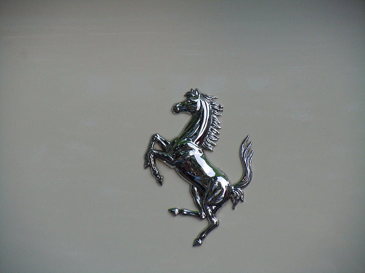 stamp, the horse, image, studio shot, metal, silver colored, no people