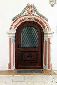 Wandbild, Ornament, Fassade, Eingang, vor der Tür, Tür, Hauseingang