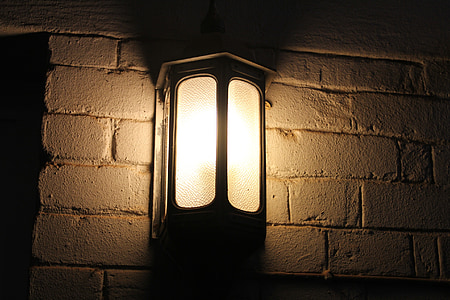 světlo, lampa, rustikální, montáž, svítidla, tmavý, staré