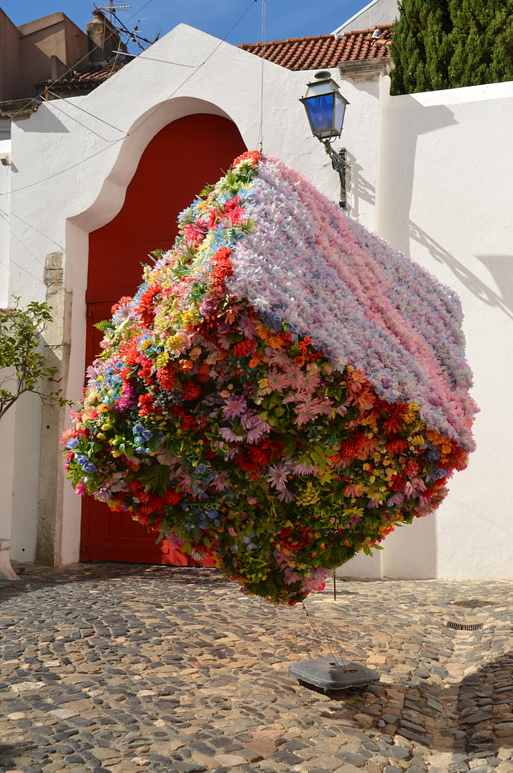 Lissabon, kunst, Portugal, illustraties, buiten kunst, bloemen, kunstobject