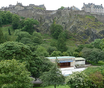 Zamek, Park, podróży, Szkocja, Edynburg