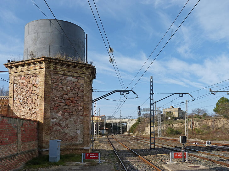 aguada, railway, station, pathways, tank, steam