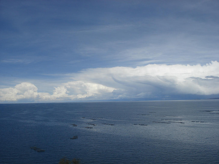 езеро, Титикака, Перу, небе, зората, Боливия, природата