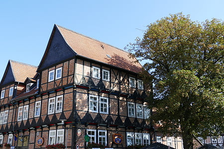 Wolfenbüttel, Niedersachsen, staden, gamla stan, historiskt sett, bowever, truss