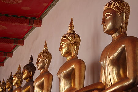 Bangkok, Budda, Złoto, Medytacja, Buddyzm, Tajlandia, Azja