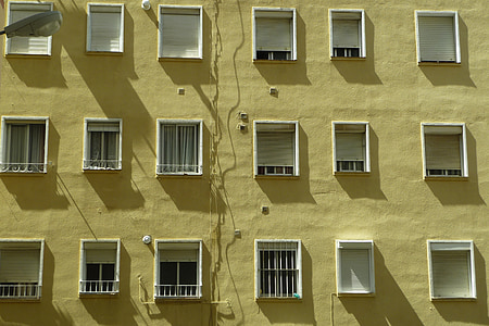 Windows, vanOS, holle, ventilatie, zonnige, gevel, gebouw