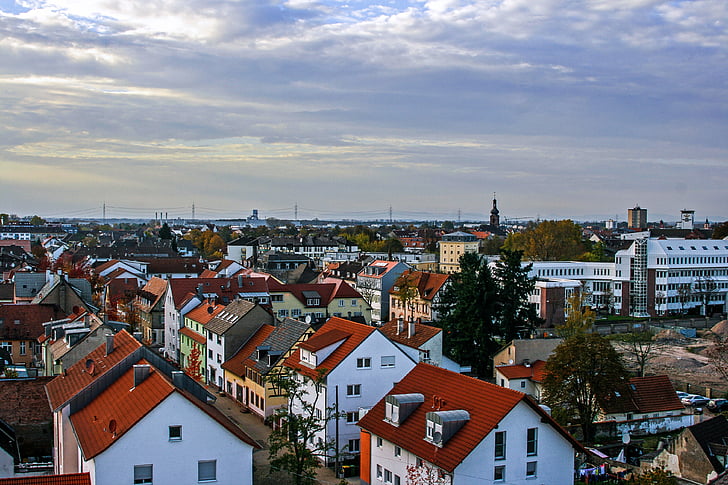 Rastatt, HDR, Şehir, rooftops üzerinde, yol, Bina, Almanya