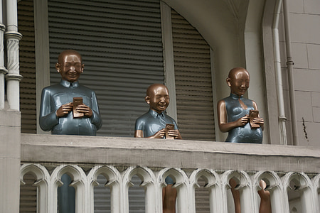 Kaiser friedrich anello, Wiesbaden, figure, balcone, Germania, statue, arte