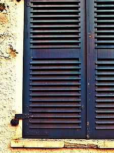 μπλε, παράθυρο, Αρχική σελίδα, Ρολά, κλείστρου, αρχιτεκτονική, παλιά