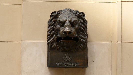 post, mailbox, letter boxes, lion, metal, cuba, havana