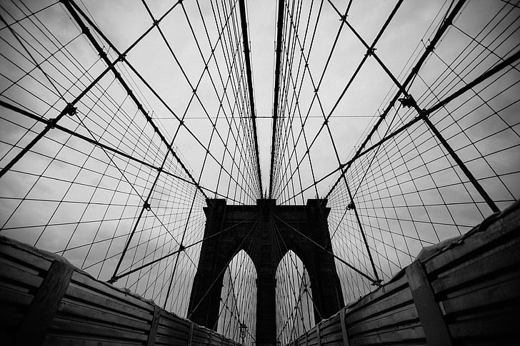 architectural, vue, Brooklyn, pont, Nouveau, York, architecture