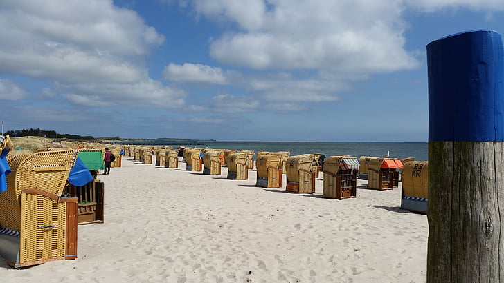 παραλία, παραλία καρέκλα, Βαλτική θάλασσα, Fehmarn, Άμμος, Ήλιος, στη θάλασσα