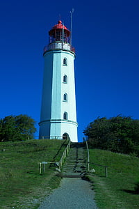 lighthouse, hiddensee, baltic sea