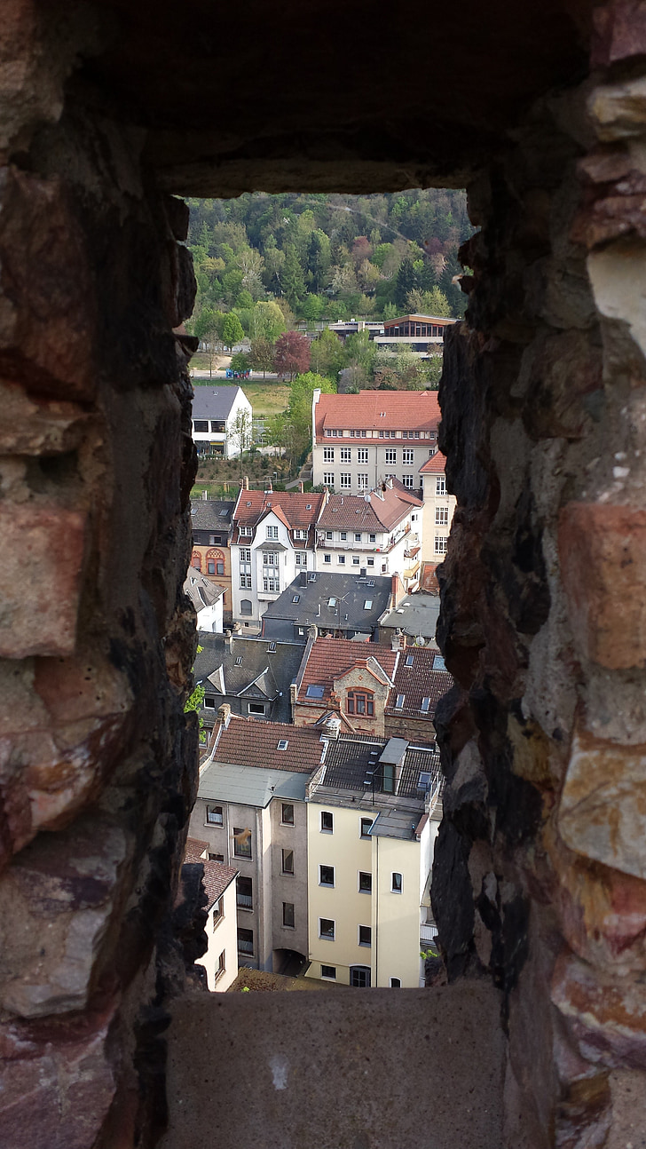 embrasure, castle, castle wall, gathered, city, window, homes