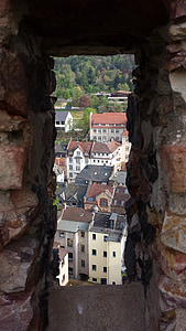 embrasure, lâu đài, lâu đài tường, tập hợp, thành phố, cửa sổ, ngôi nhà