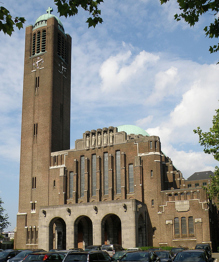 Christus koningkerk, Antwerpen, Belgien, kyrkan, tornet, exteriör, arkitektur