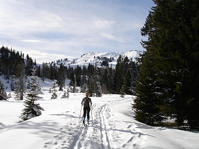 Backcountry skiiing, người tiền nhiệm skitouren, Diolkos, Allgäu, Thung lũng gunzesrieder, hoellritzereck, thể thao mùa đông