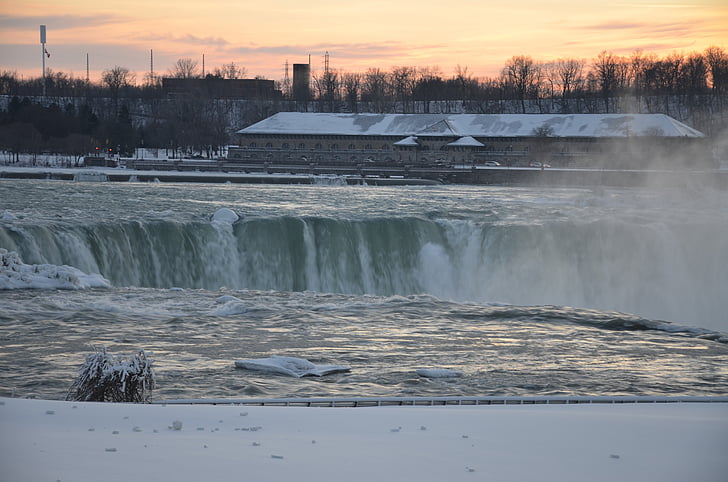 Niagara falls, talvi, jäädytetty, New Yorkin puolella, kylmä, vesiputous