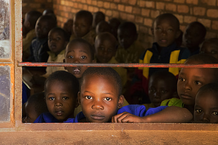 kinderen, school, Afrika, Kleur, kleuterschool, blik, verdriet