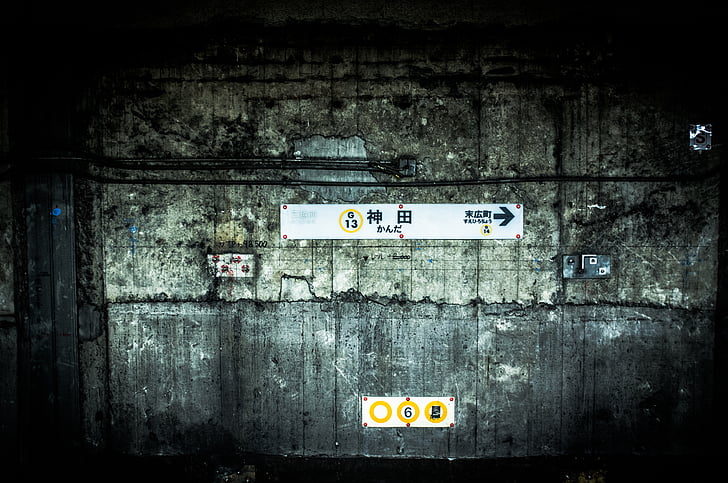 dark, wall, signs, sticker, dirty, wall - Building Feature
