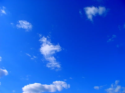 obloha, mraky, modrá, HDR, bílá, mraky se stahují, kupovité mraky