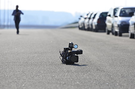 kamera, close-up, makro, person, Road, videokamera, udendørs