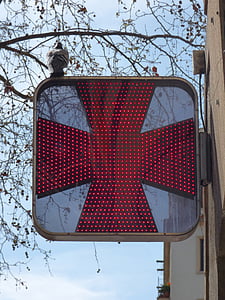 Apteka, sygnalizator świetlny, literowanie, Paloma, Czerwony Krzyż, Diody LED, znak