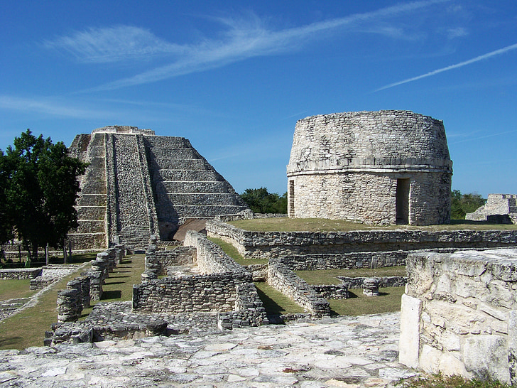 Maya, Maya, antigua, México, Templo de, piedra, mexicana