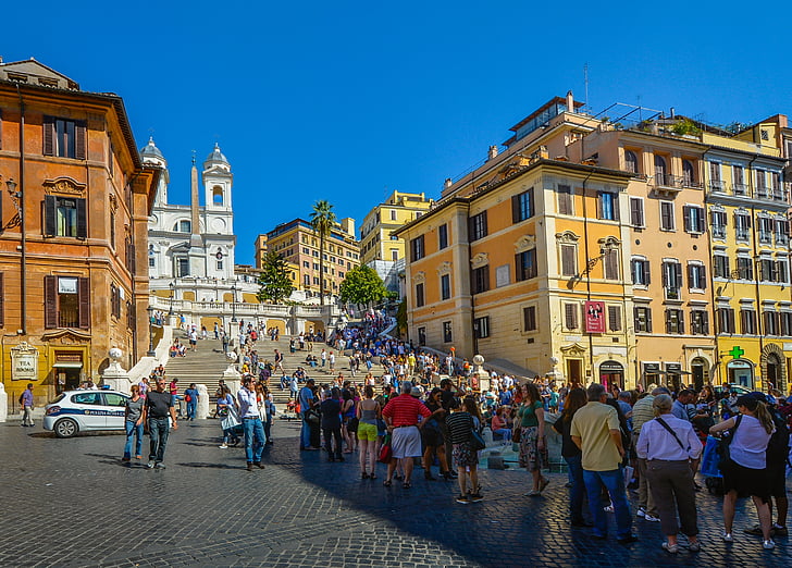 Rome, Spaans, stappen, monument, stad, reizen, toeristen