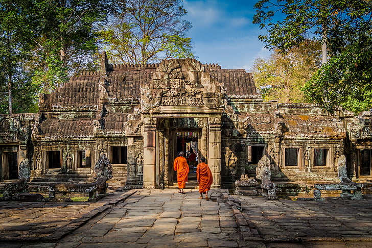 Angkor, WAT, Kamboçya, eski, Asya, mimari, harabe