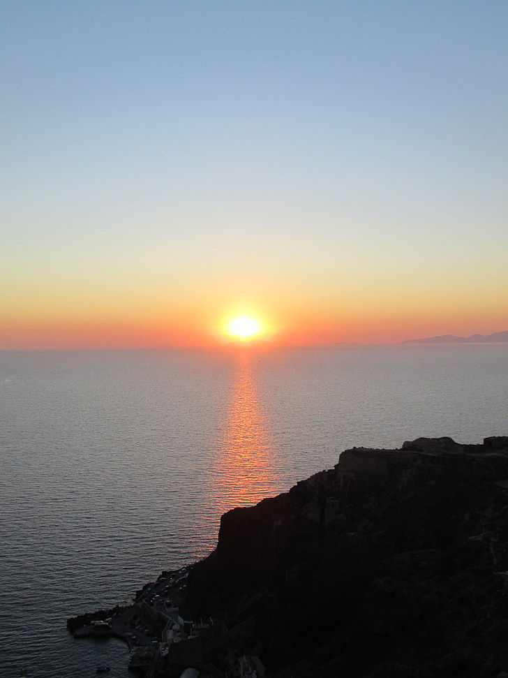 tramonto, sole, Grecia