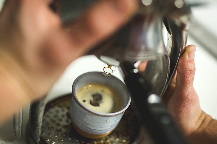 kaffe, Hot, drink, espresso, Cup, maskine, én person