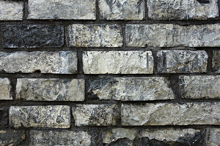 baksteen, muur, bakstenen muur, patroon, baksteen textuur, grijs, grijze bakstenen