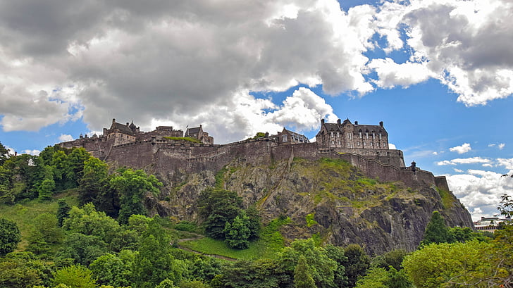 Шотландия, Англия, Эдинбург, Замок, Крепость, Исторически, интересные места
