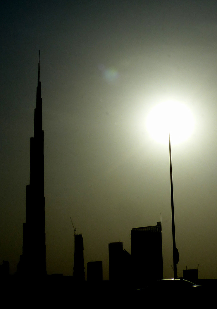 Dubai, Burj khalifa, wolkenkrabber, u l a g e, hoogste gebouw