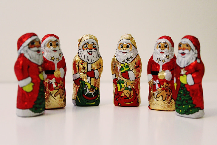 Santa klauzula, čokolada, Nikola, Božić, Djed Mraz, dekoracija, čokoladni Djed Božićnjak
