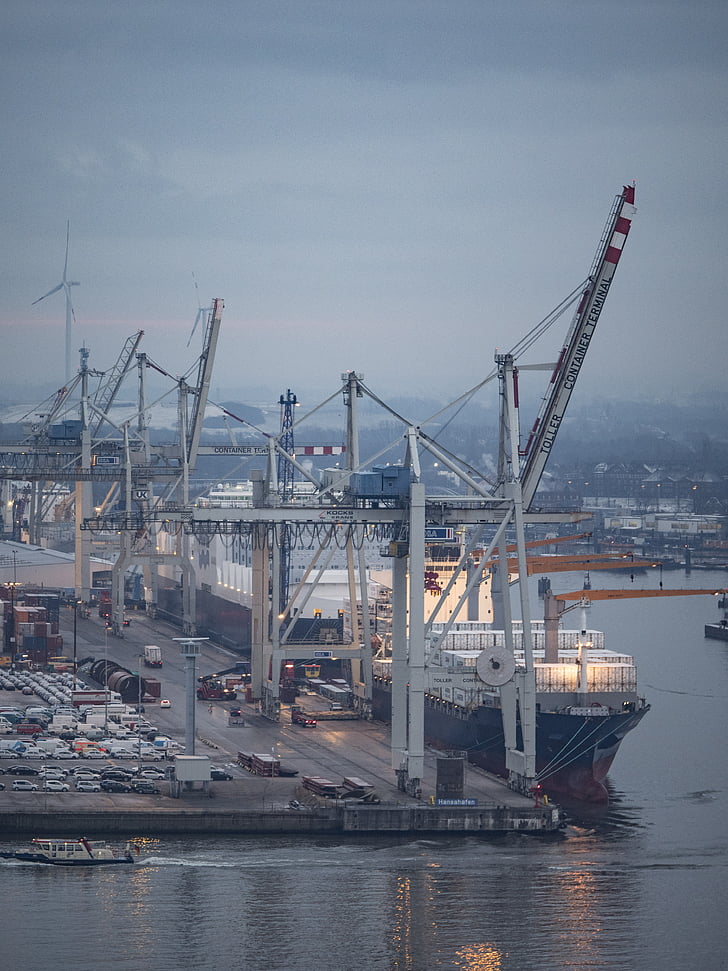 Port, Hamburg, konteiner, Hamburgi sadam, Hansalinn, vee, Hamburgi sadam