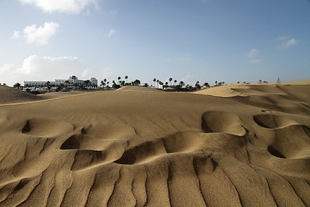 Dunes, Gran canaria, Kanarya Adaları, Las palmas, Maspalomas, İspanya, plaj