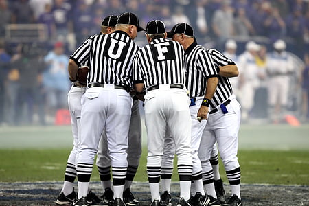 american football, american football officials, referees, referee, football game, officiating crew, stripes