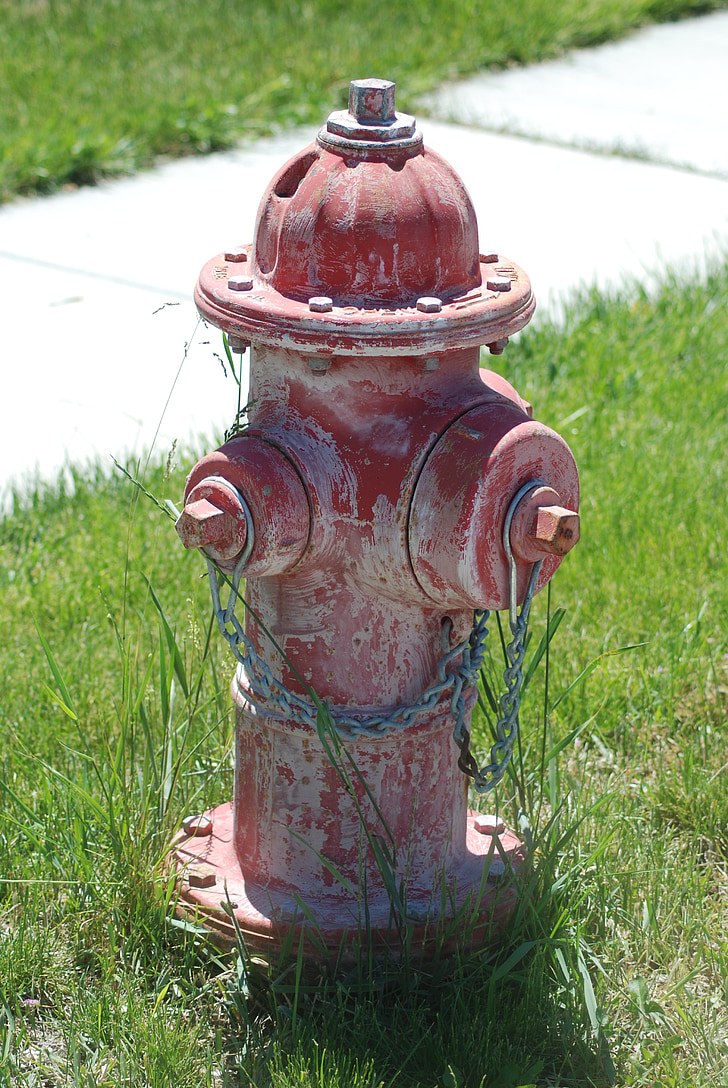 hydrant, brannhydrant, rød, vann, slukke