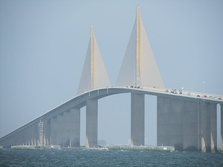 Florida, Tampa bay, brug, het platform, architectuurontwerp, structuur, ontwerp