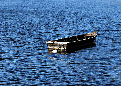 Rio, blått vatten, båt, Sol, stillhet, Litoral, vatten