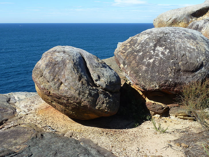 boulders, sea, nature, water, coast