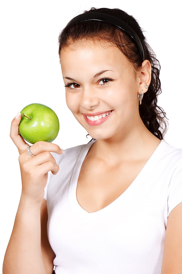 Apple, kost, sund, spise, mad, frugt, grøn