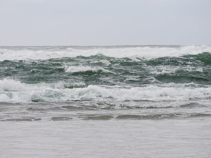 hullámok, óceán, Beach, tengerpart, Oregon, Ocean wave, tenger