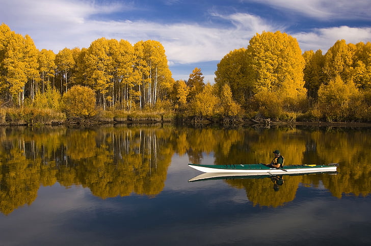 kayak, lake, outdoors, sport, recreation, kayaking, water