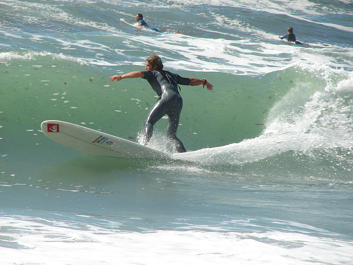 surf, surfer, sea, wave, board
